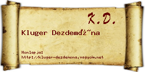Kluger Dezdemóna névjegykártya